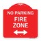 Signmission Fire Zone W/ Bidirectional Arrow, Red & White Aluminum Architectural Sign, 18" x 18", RW-1818-23969 A-DES-RW-1818-23969 - alternate 1